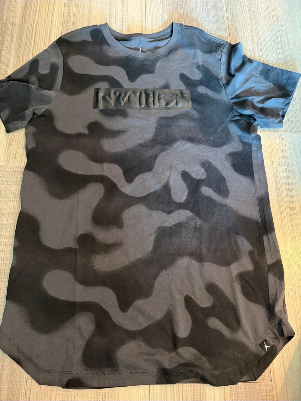 Jordan Black Camo Short Sleeve Tee with Embossed Logo